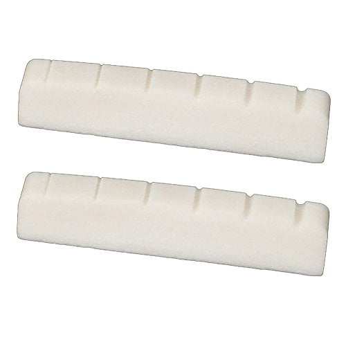 43 X 6, Unbleached Greenten 2 Pcs 6 String Electric Bone Nut Cattle Bone Slotted Replacement 